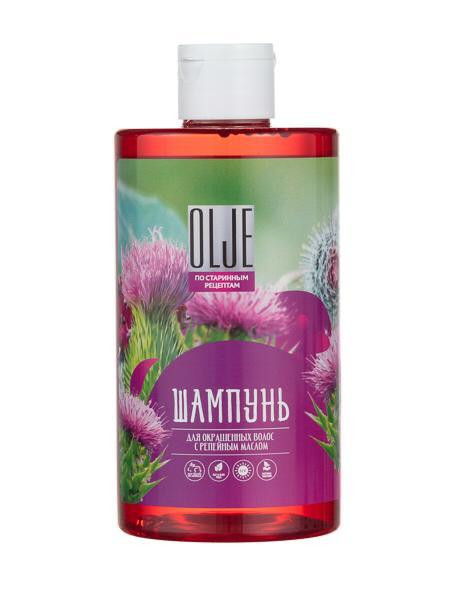 OLJE Натуральный шампунь для окрашенных волос с репейным маслом для поврежденных волос 450 мл в Чебоксарах